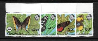 1980 Gambia: Abuko Nature Reserve Butterflies Sg431 - 434 Unmounted