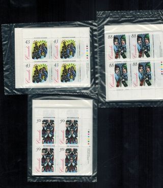 Lot 3 Canada Matching Set Plate Blocks 1533,  1534,  1535 Christmas 1994