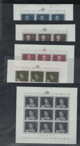 Liechtenstein,  Stamps,  1948,  Mi.  Klb.  257 - 266.