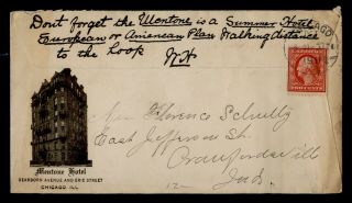 Dr Who 1911 Chicago Il Mentone Hotel Advertising To Crawfordsville In E56794