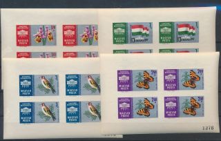 Lk72149 Hungary Imperf Insects Bugs Flora Butterflies Sheets Mnh