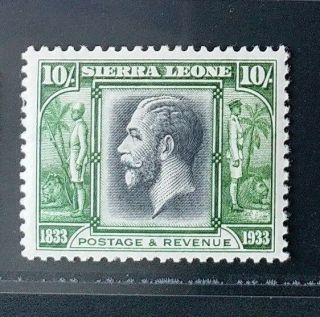 Sierra Leone 1933 Kg V 10s Sg 179 Sc 164 Centenary Mlh