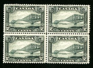 Canada Stamps 156 Vf Og Nh Block 4 Scott Value $340.  00