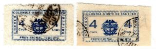 Colombia - Scadta,  Cosada - 4c Stamps With Both Types - 1927 - Rrr