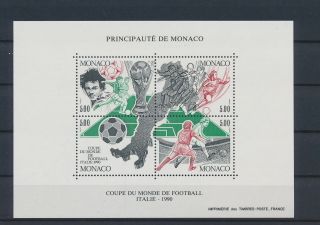 Lk56943 Monaco 1990 Football Cup Soccer Good Sheet Mnh
