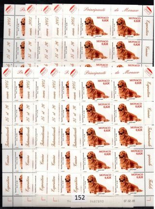 /// 10x Monaco - Mnh - Animals - Dogs - 2005 - 100 Stamps - Face Value 82€