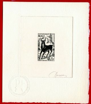 Mali 1965 67,  Artist Signed Die Proof,  Defassa Waterbuck,  Animal