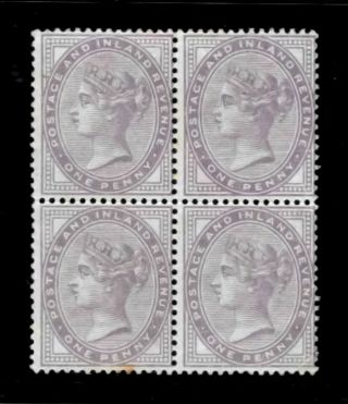 Gb Qv Sg171 1881 1d Pale Lilac 14 Dots Fresh Block Of 4 Scarce High Cv