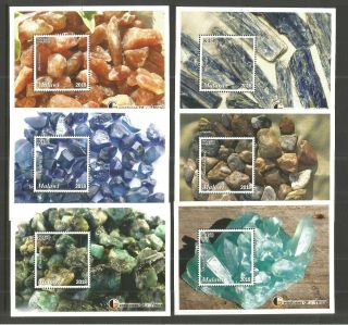 Malawi 2018 Gemstones Of Africa Set Of Six Minisheets U/mm Nh Lot L711