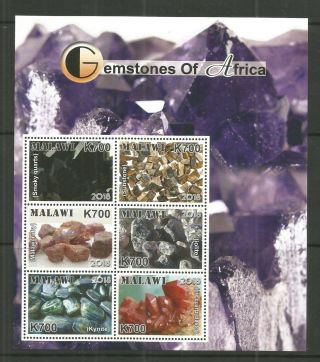 Malawi 2018 Gemstones Of Africa Minisheet U/mm Nh Lot L710