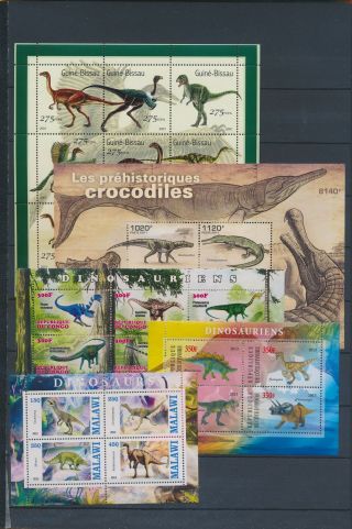 Ab4 - 2583 World Prehistoric Animals Dinosaurs Good Sheets Mnh