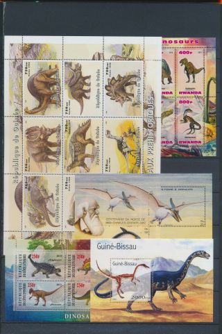 Ab4 - 2582 World Prehistoric Animals Dinosaurs Good Sheets Mnh