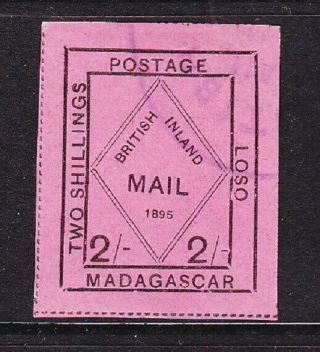 Madagascar 1895 British Inland Mail 2 Shilling Very Fine No Faults