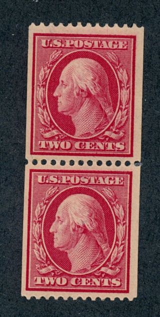 Drbobstamps Us Scott 386 H Og Coil Pair Stamps W/clean Pf Cert