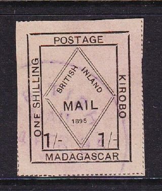 Madagascar 1895 British Inland Mail 1 Shilling Very Fine No Faults