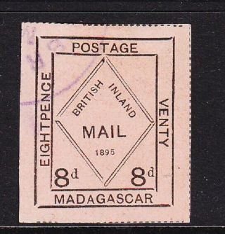 Madagascar 1895 British Inland Mail 8d Very Fine No Faults