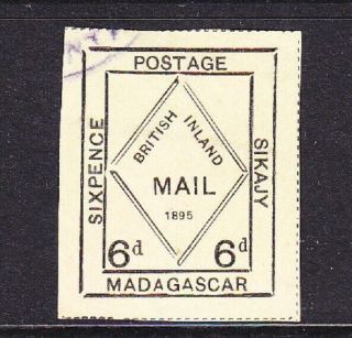 Madagascar 1895 British Inland Mail 6d Very Fine No Faults
