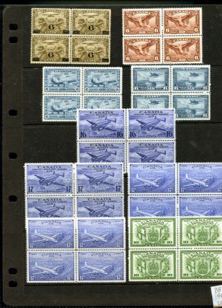 Canada Ce 1 - 4 E - 10 Mnh Blocks Of 4 Special Delivery Co258