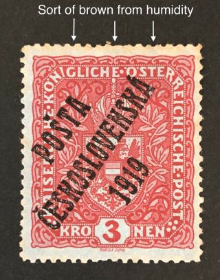 Czechoslovakia 1919,  Stamp Overprint,  Mh,  Signed By Expert Stupka