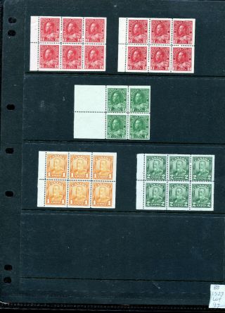 Canada 1911 - 1928 Mh Booklet Panes Co255