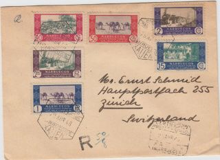 SPANISH MOROCCO: 264 - 273 FRANKING TWO REGISTERED COVER TO SWITZERLAND 3