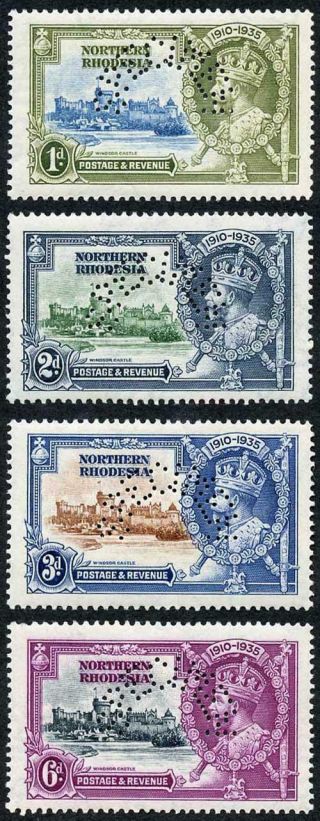 Northern Rhodesia Sg18s/21s 1935 Silver Jubilee Perf Specimen Cat 225 Pounds U/m
