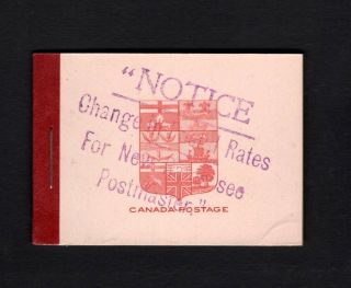 Canada 1913 Kgv Admiral 2c Green Type Ii Rates Overprint Booklet Bk5f
