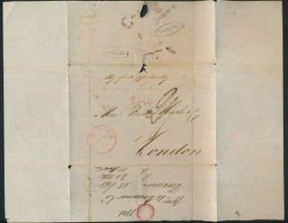 1841 Transatlantic Cover Mexico Veracruz,  Boston,  Ny Paid 2/ - Collected London