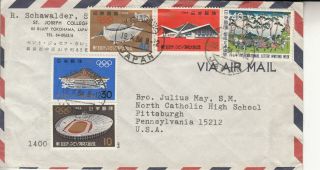 Tokyo Olympic Games Venues Addressed Commercial Cover To Usa Japan 1964