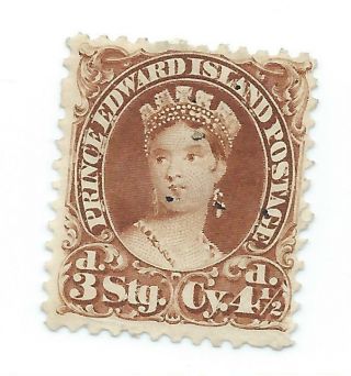 Canada Prince Edward Island 1870 Currency 4 1/2 D (3d Stg) Yellow - Brown