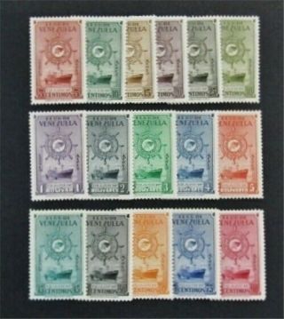 Nystamps Venezuela Stamp C256//c271 Og H $30