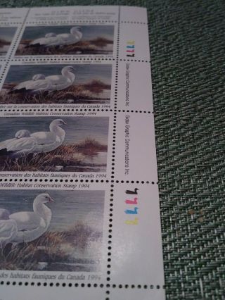 Canada 1994 Wildlife Habitat Conservation Duck Stamp Sheet of 16 (MNH) 4