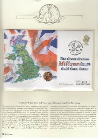Mercury - 2000 Millennium Gold Half Sovereign Coin & Stamp Cover