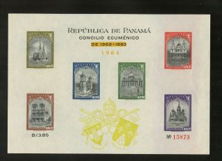T769 Panama 1964 Vatican Ii Cathedrals Overprinted " 1964 " Sheet Mnh