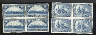 8x Canada Mnh Stamps 2x Blocks Of 4 202 - 5c 208 - 3c Mnh Vf Cat.  Value = $196.  00