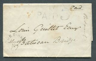 Quebec 1857 Stampless Cover - Double Split Ring Town Cancel " Port - Neuf "