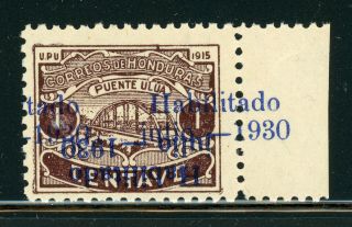 Honduras Mh Specialized: Scott 285c 1c Double Ovpt 1 Inverted (1930) $$