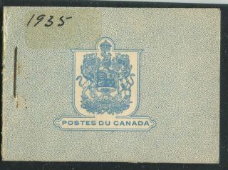 Canada 1935 Kgv Medallion Issue Booklet Bk27 - French