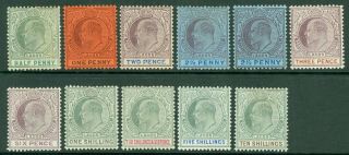 Sg 44 - 53 Lagos 1904 Set Of 10.  ½ To 10/ - Watermark Ca,  Perf 14.  Fine Mounted.