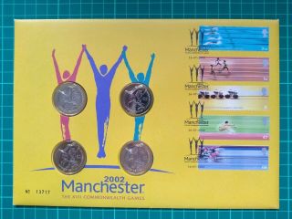 2002 Commonwealth Games 4x Two Pound £2 Coin Royal Mail Royal Cover