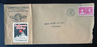 1937 Newfoundland Advertising Cover Commercial Cables Postal Telegraph Co252
