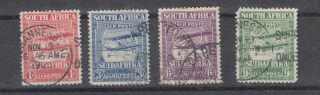 South Africa Kgv 1925 Airmail Set Vfu J4423