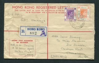1939 Hong Kong Gb Kgvi 25c P.  S.  R.  Envelope Psre (uprated $1,  $2) To Gb Uk