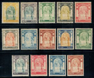 1905 - 08 Thailand Siam Stamp Wat Jang Issue Complete Set 14 Values Sc 92 - 105