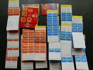Gb Folded Booklets Over 210 All With Cyl Nos 10p - £2.  55lh & Rh Panes £450 Face