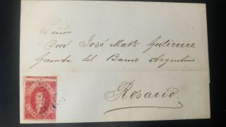 O) 1867 Argentina,  Bernardino Rivadavia - Sc 17 5c Carmin,  From Banco Argentino