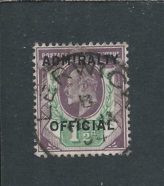 Gb - Ke7 Admiralty Off 1903 - 04 1½d Dull Purple & Green Fu Lerwick Cds Sg O109