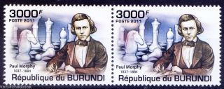 Paul Morphy American Chess Player Sports,  Burundi Mnh Pair (i133)