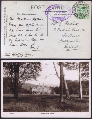 1909 Lord Of The Isles Cachet Greenock To Portsmouth Fine Maritime Item