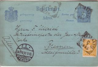 Ned.  Indie - 1895 Uprated Postal Stationery To Bremen